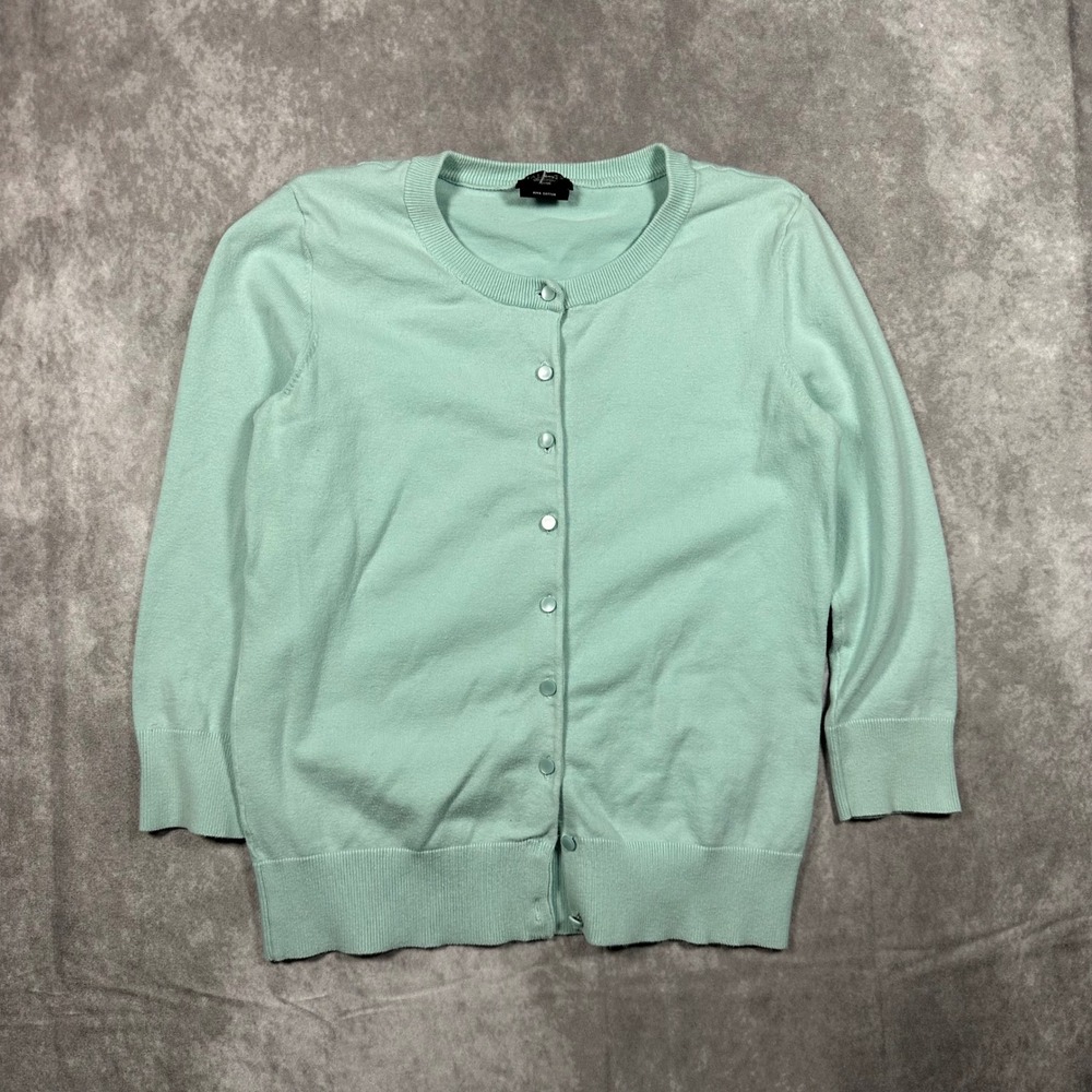 Talbots Petites P Mint Green Pima Cotton Cardigan Sweater Y2K Soft Girl Classic